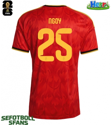 Belgien Nathan Ngoy #25 Hemmatröja VM 2026 Kortärmad